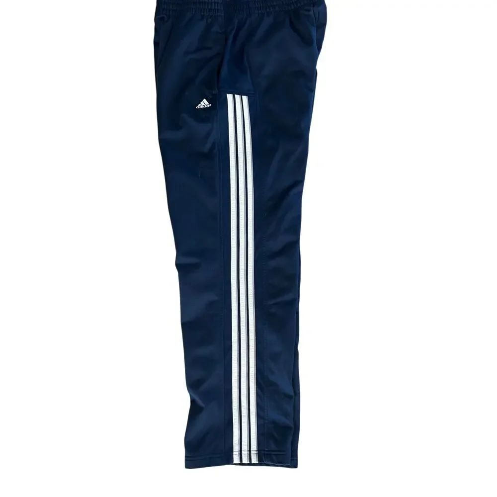 Adidas Track Pants Mens Blue White Stripe Y2K Retro Athletic Straight Vintage